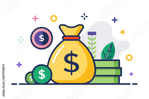 money bag with money