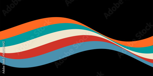 Collection of 70s poster, banner, cover, card. background . Set of retro wall decoration, groovy, trippy, colorful line. Vintage hippie wall art for interior, decorative, dots flayer simple and trendy