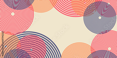 Collection of 70s poster, banner, cover, card. background . Set of retro wall decoration, groovy, trippy, colorful line. Vintage hippie wall art for interior, decorative, dots flayer simple and trendy