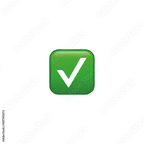 Check Mark Emoji – Green Tick Vector Illustration Isolated