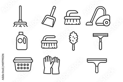 Cleaning Service Icons – Hygiene and Sanitation Tools