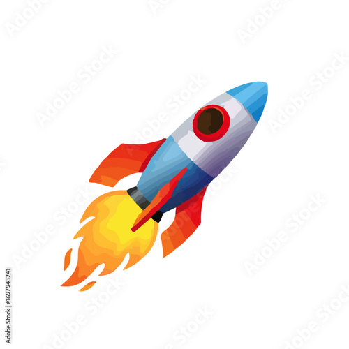 Rocket Emoji Icon – Vector Space Ship Illustration Isolated on White