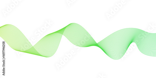 Smooth stylish abstract green wave background,dots on a whit clean and fresh background,green lines vector banner template background design.green wave melody lines on white background,