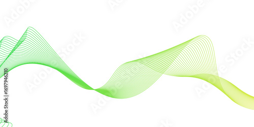 Smooth stylish abstract green wave background,dots on a whit clean and fresh background,green lines vector banner template background design.green wave melody lines on white background,
