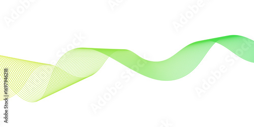 Smooth stylish abstract green wave background,dots on a whit clean and fresh background,green lines vector banner template background design.green wave melody lines on white background,