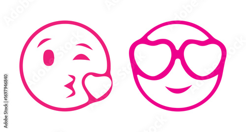  Emoji faces icon. colorful flat style. Include smile, happy, sad, angry, and surprised  vector illustration eps 10