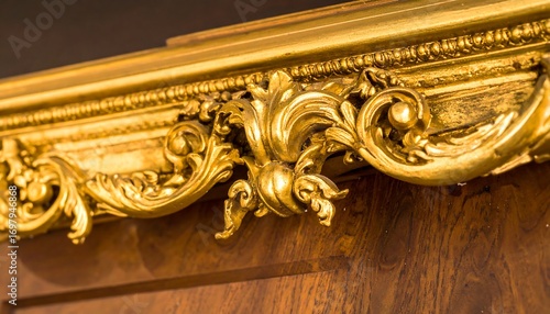 Ornate gilded wood trim