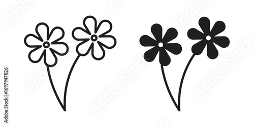 two flowers icon symbol for logo, web, app designs.