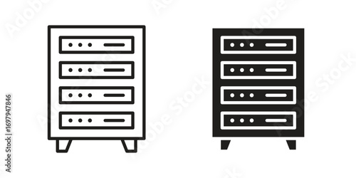 Server rack icon symbol for logo, web, app designs.