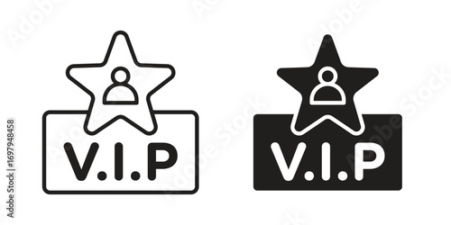 VIP person icon symbol for logo, web, app designs.