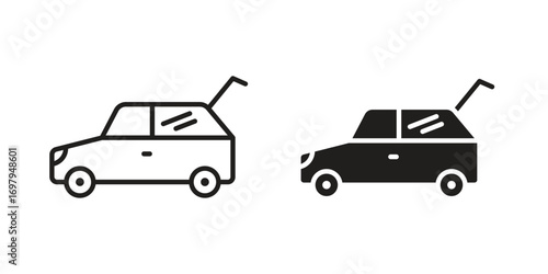 Trunk open icon symbol for logo, web, app designs.