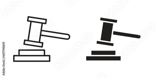 Trial hammer icon symbol for logo, web, app designs.