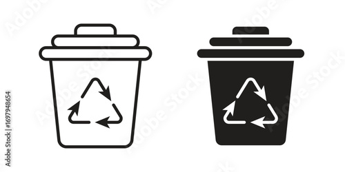 Trash compactor icon symbol for logo, web, app designs.