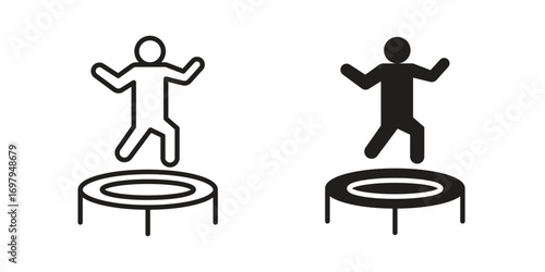 Trampolining icon symbol for logo, web, app designs.
