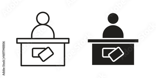 Ticket office icon symbol for logo, web, app designs.