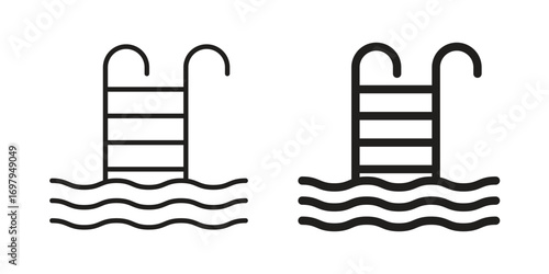 Swimming pool icon symbol for logo, web, app designs.