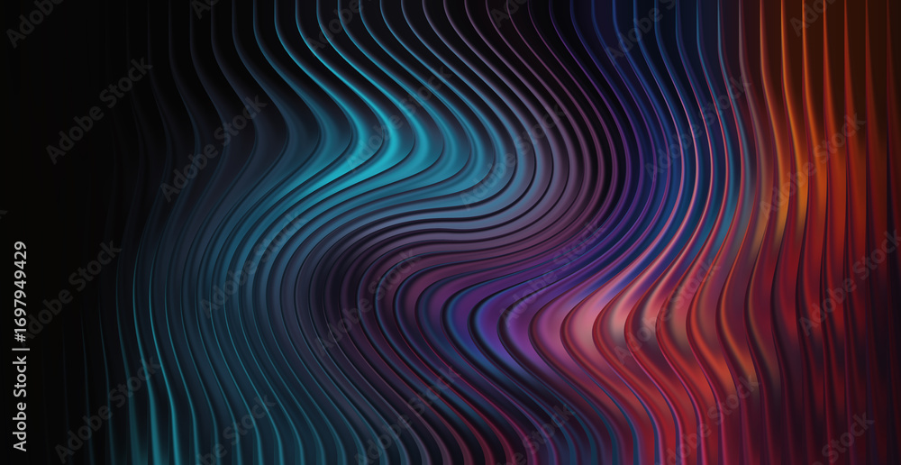 Fototapeta premium Abstract wavy lines in vibrant colors creating a mesmerizing and dynamic pattern