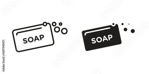 Soap bar icon symbol for logo, web, app designs.