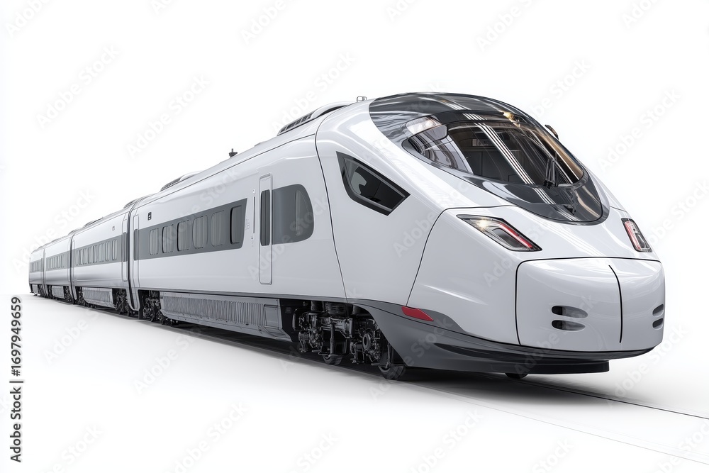 Fototapeta premium Modern high-speed train on white background