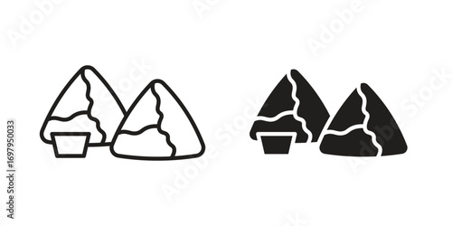 Samosa icon symbol for logo, web, app designs.