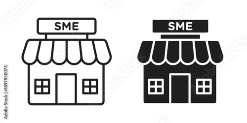 SME icon symbol for logo, web, app designs.