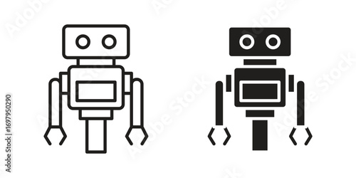 Robot assistant icon symbol for logo, web, app designs.