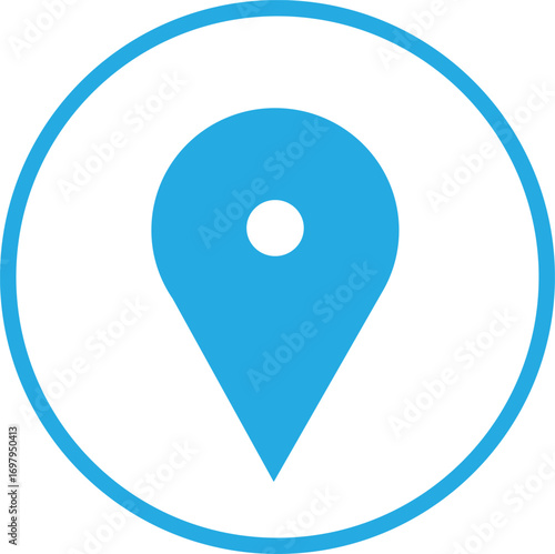 blue vector map pointer icon