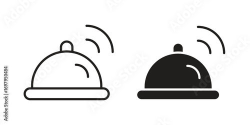 Reception bell icon symbol for logo, web, app designs.