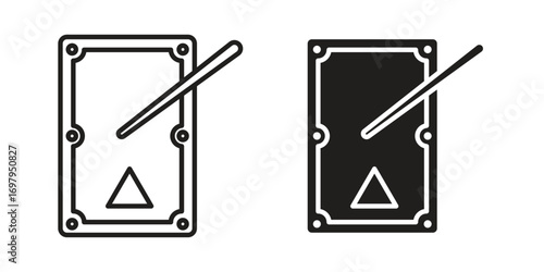 Pool table icon symbol for logo, web, app designs.