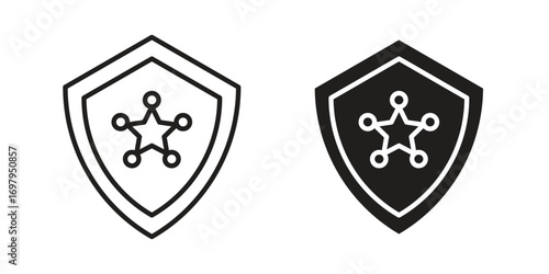 Police badge icon symbol for logo, web, app designs.
