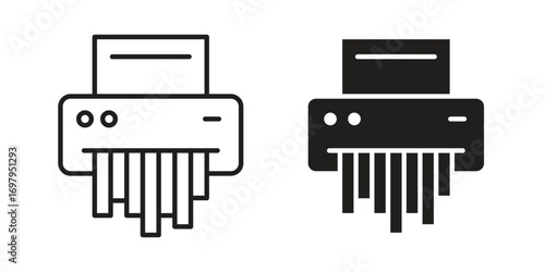 Paper shredder icon symbol for logo, web, app designs.