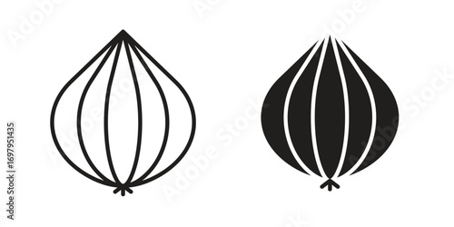 Onion icon symbol for logo, web, app designs.