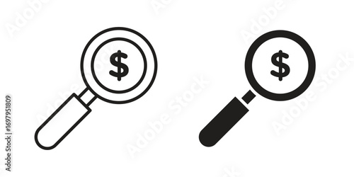 Money finder icon symbol for logo, web, app designs.