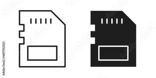 Memory card icon symbol for logo, web, app designs.