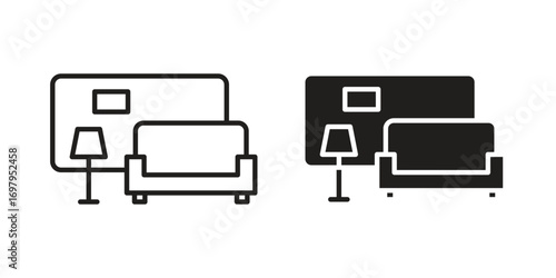 Living room icon symbol for logo, web, app designs.