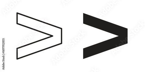 Is greater than icon symbol for logo, web, app designs.