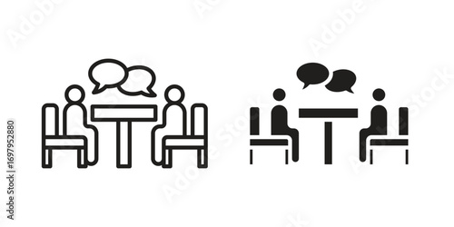 Interview icon symbol for logo, web, app designs.