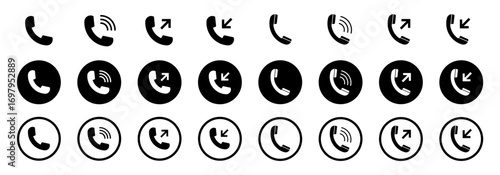 Phone icon. Telephone icon symbol. Received or finished conversation icon. Vector illustration