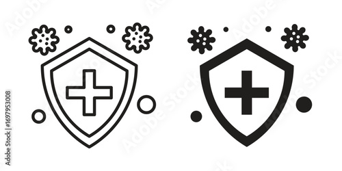Immune system icon symbol for logo, web, app designs.