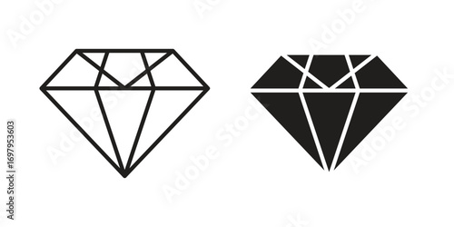 Gemstone icon symbol for logo, web, app designs.