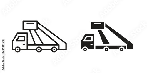Gangway truck icon symbol for logo, web, app designs.