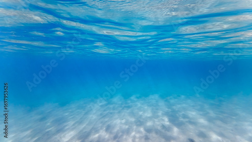 Underwater background deep blue sea from Spain, Costa Brava, Palamos