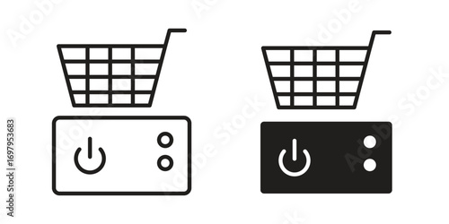 Fryer icon symbol for logo, web, app designs.