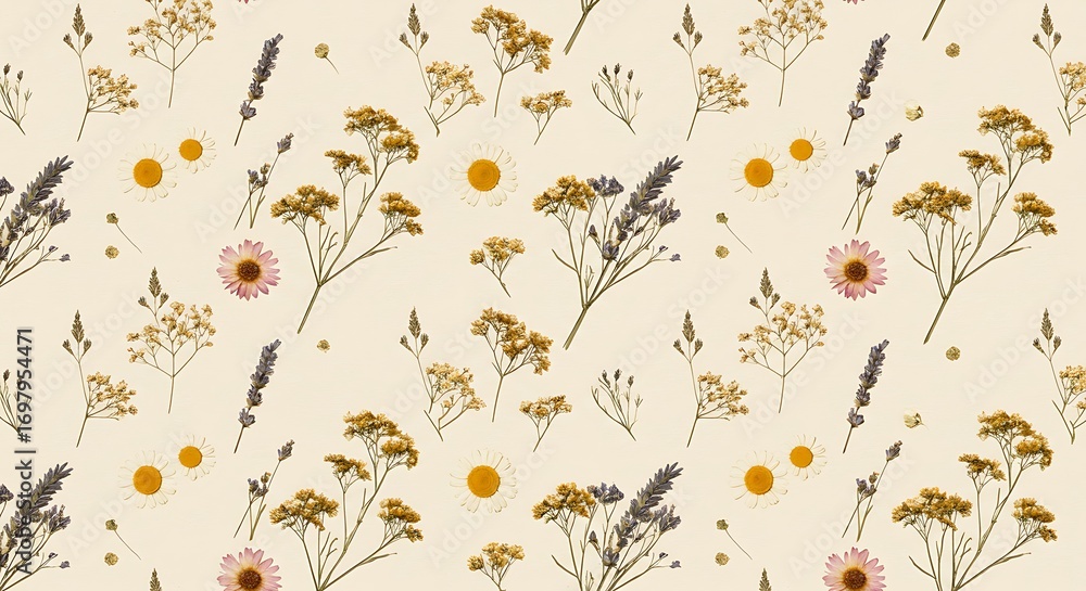 Obraz premium Pressed Petals & Golden Hour