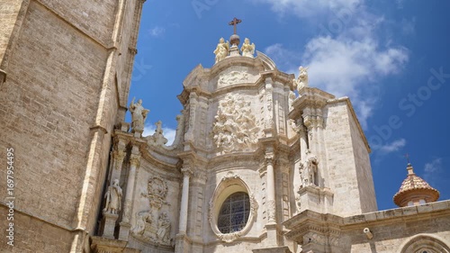 Wallpaper Mural View of the Valencia Cathedral facade and El Miguelete Tower in Spain in daylight Torontodigital.ca