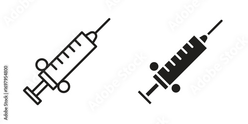 Dental needle icon symbol for logo, web, app designs.