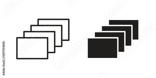 Depth perception icon symbol for logo, web, app designs.