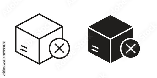 Delivery cancelled icon symbol for logo, web, app designs.