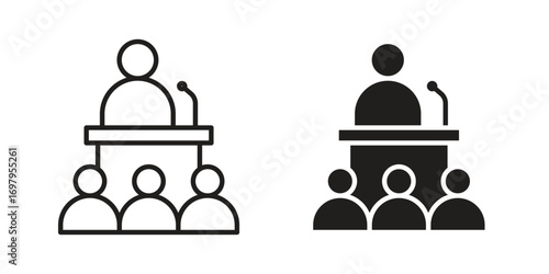 Convention icon symbol for logo, web, app designs.