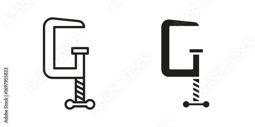 Clamp icon symbol for logo, web, app designs.
